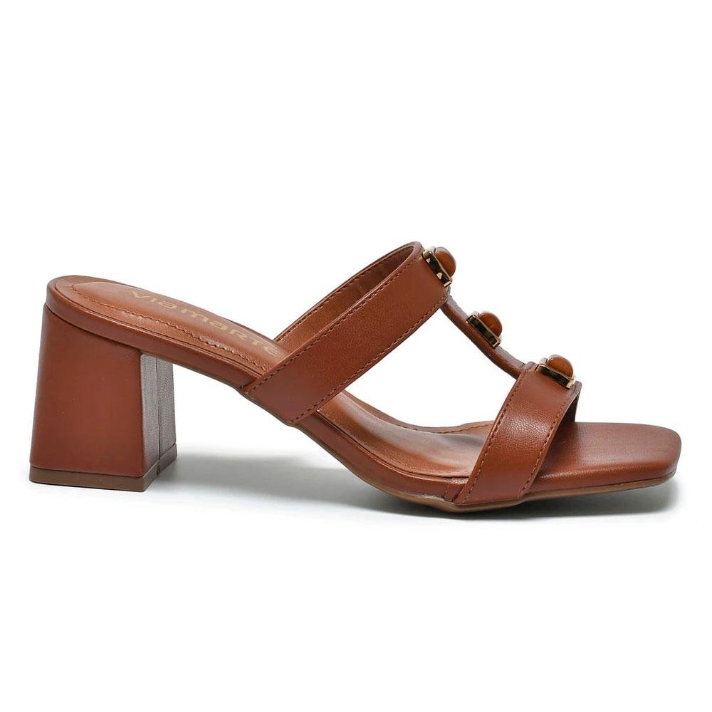 Tamanco de Salto Bloco Feminino Via Marte 171-026-01 Marrom 4