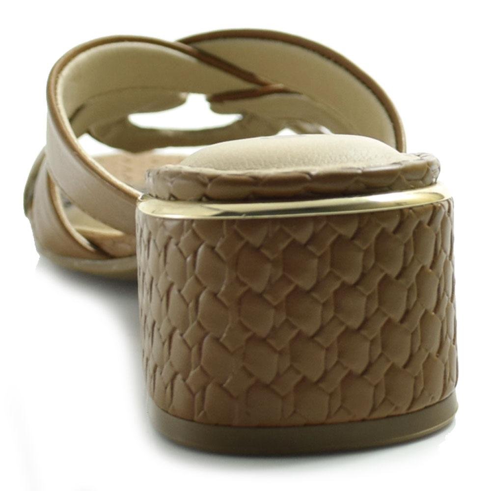 Tamanco de Salto Bloco Feminino Comfortflex 2554401 Marrom 4