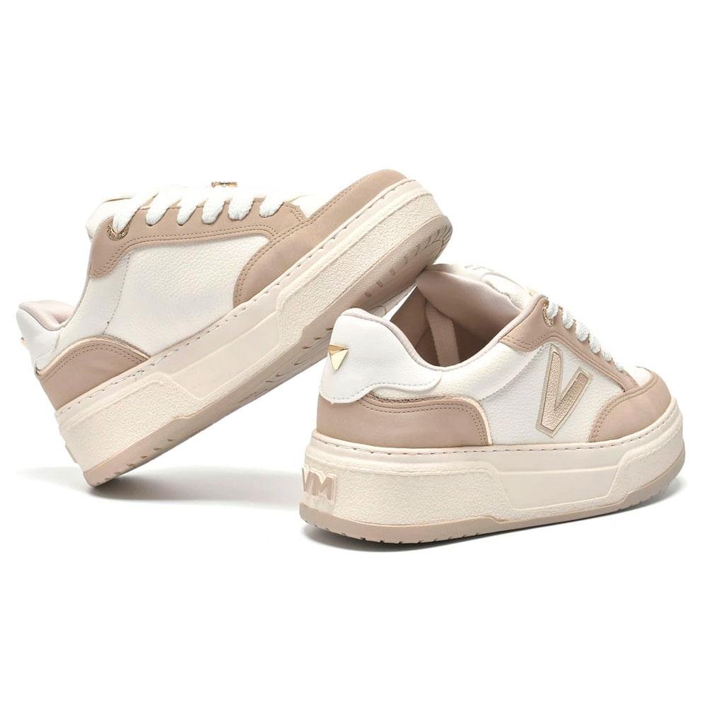 Tênis Casual Feminino Via Marte 223-011-07 Bege/Branco 2