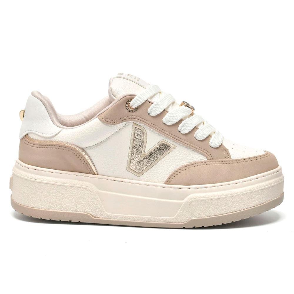 Tênis Casual Feminino Via Marte 223-011-07 Bege/Branco 4
