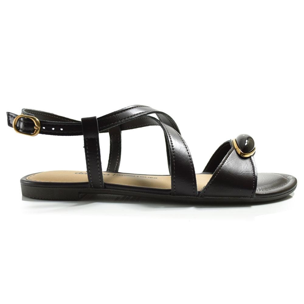 Sandália Rasteira Feminina Dakota Y9644 Preto 3