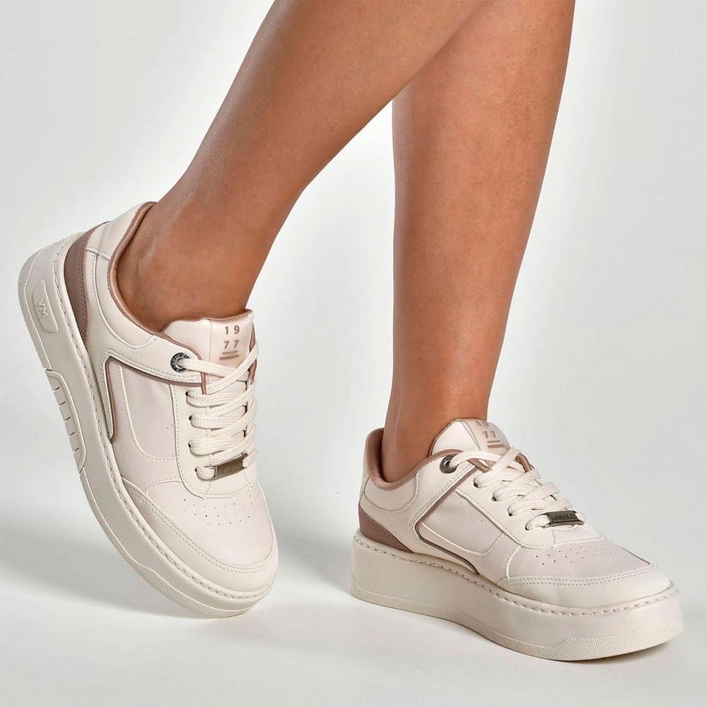 Tênis Casual Feminino Via Marte 126-021-02 Bege/Rosa 3