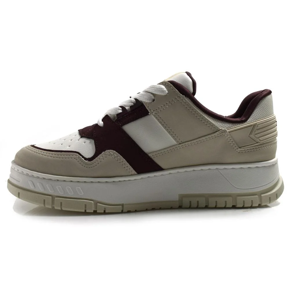 Tênis Casual Feminino Via Marte 219-003-07 Bege/Marrom 5