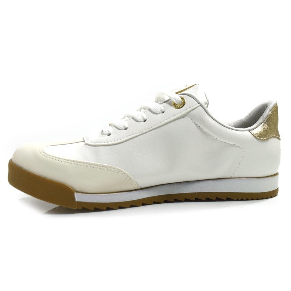 Tênis Casual Feminino Via Marte 237-003-01 Branco/Dourado 5