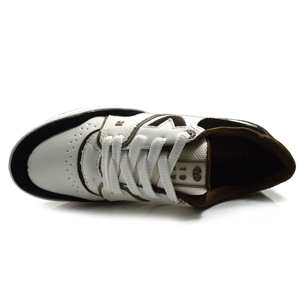 Tênis Casual Feminino Via Marte 042-033-19 Preto/Branco 5