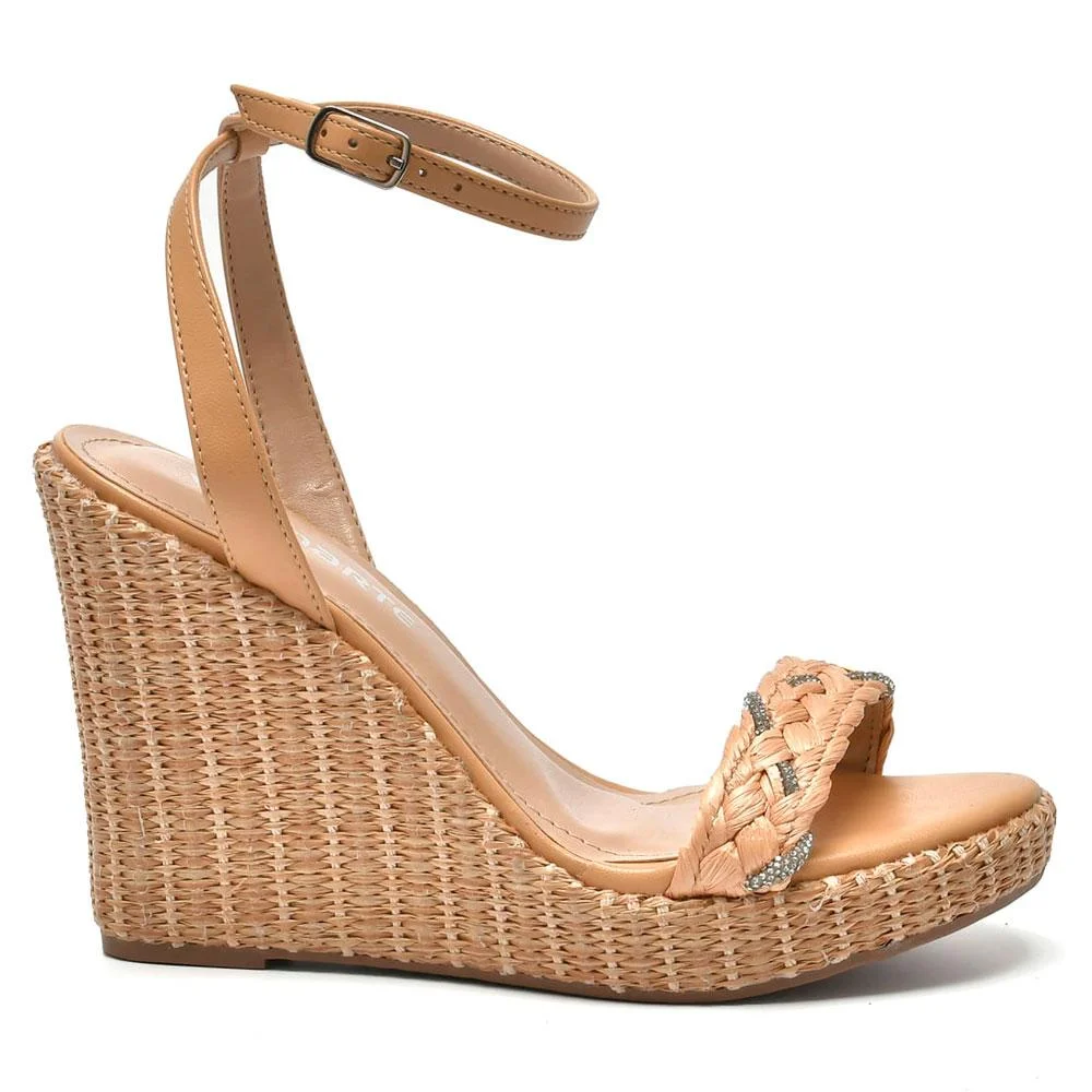 Sandália Anabela Feminina Via Marte 295-007-01 Bege 4