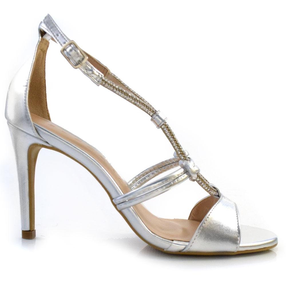 Sandália de Festa e Salto Alto Suzzara 87314 Prata 3