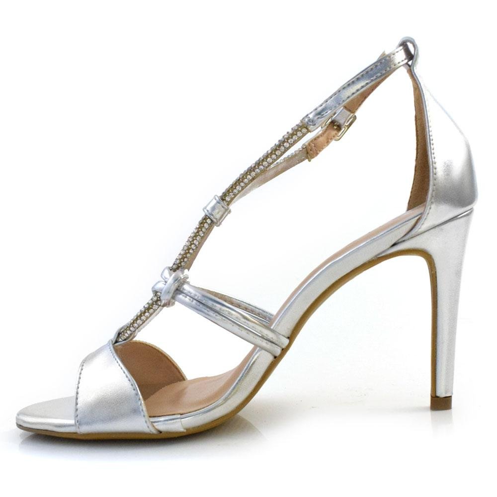 Sandália de Festa e Salto Alto Suzzara 87314 Prata 5