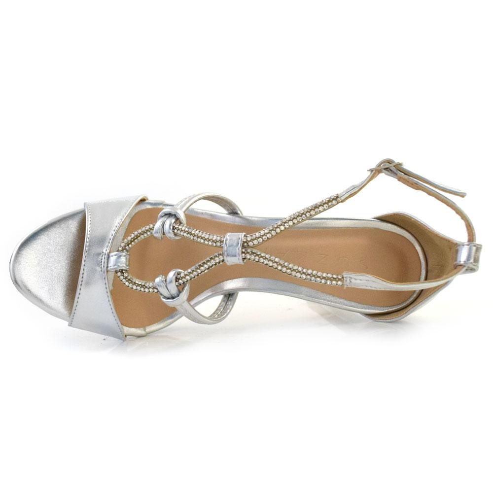 Sandália de Festa e Salto Alto Suzzara 87314 Prata 6