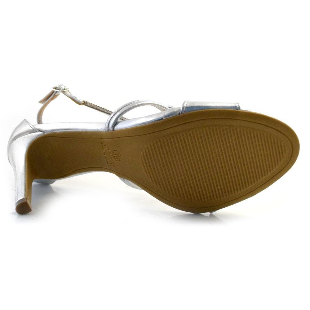 Sandália de Festa e Salto Alto Suzzara 87314 Prata 7