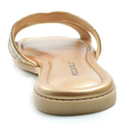 Sandália Rasteira Feminina Piccadilly 508050 Dourado 4