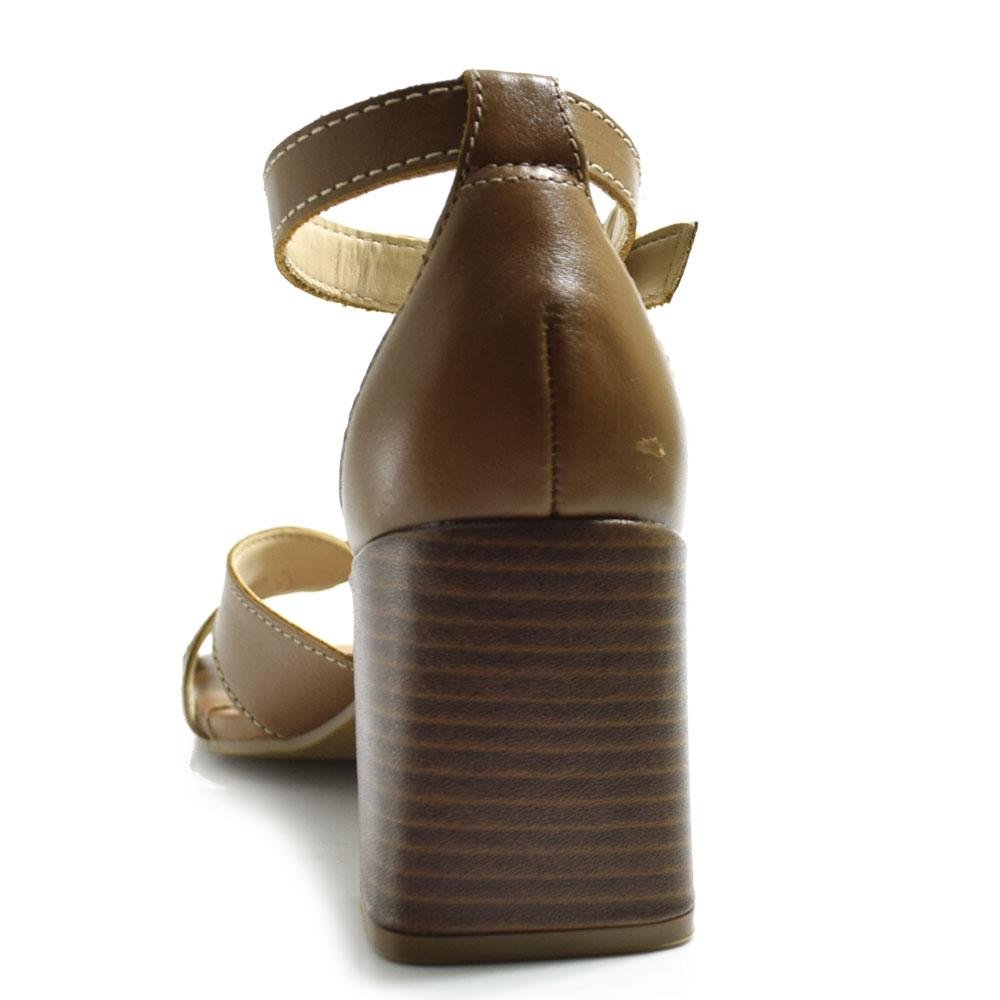 Sandália de Couro e Salto Feminina Ramarim 2553204 Marrom 4
