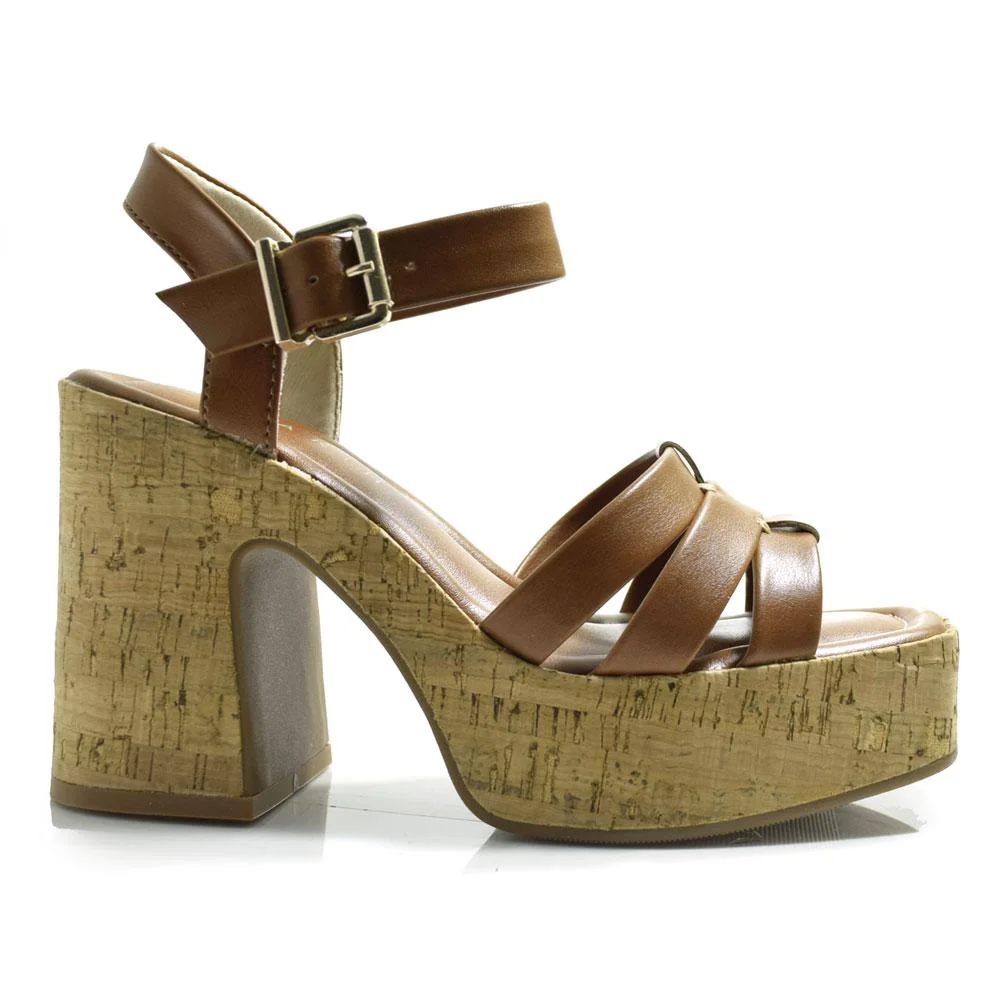 Sandália Plataforma Feminina Ramarim 2535204 Marrom 3