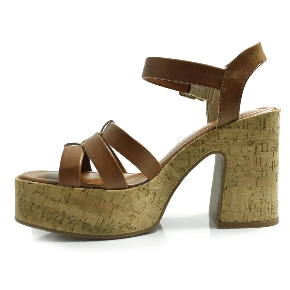 Sandália Plataforma Feminina Ramarim 2535204 Marrom 5
