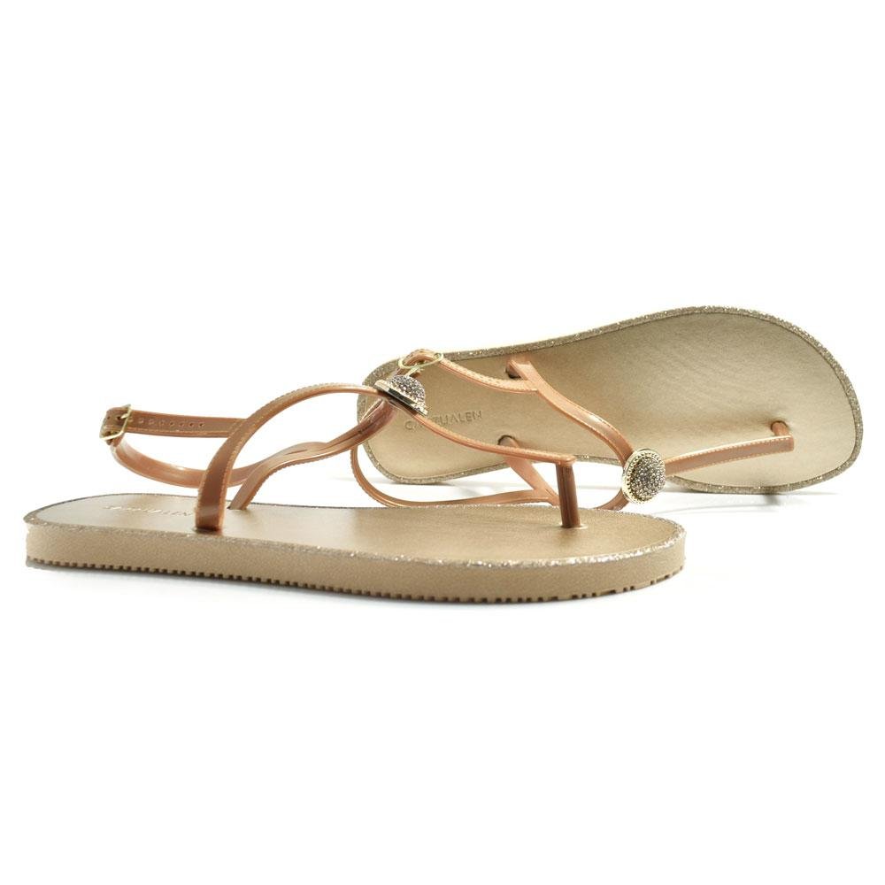 Sandália Rasteira Feminina Cazzualen SD-2400 Bege 2