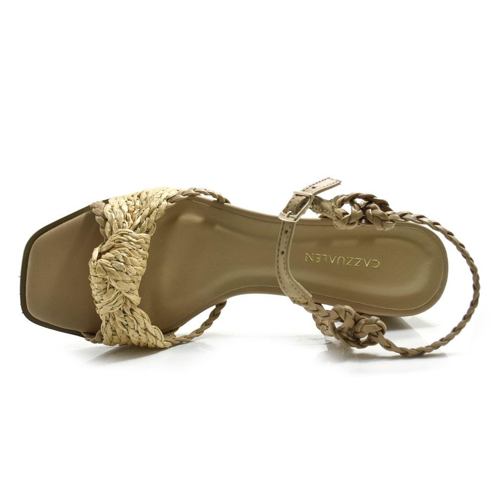 Sandália de Salto Bloco Feminina Cazzualen 982-9546 Bege 5