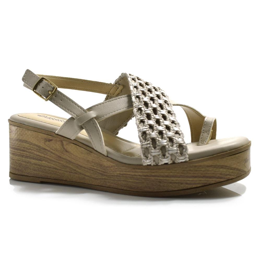 Sandália Anabela Feminina Crochê MF492