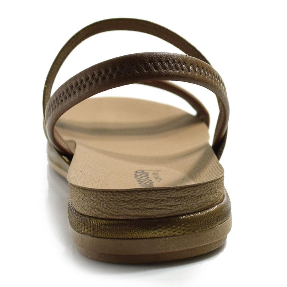 Papete Feminina Mississipi MF454 Dourado/Marrom 4