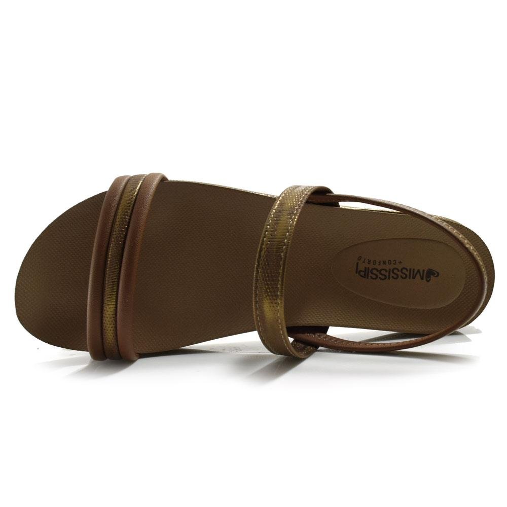Papete Feminina Mississipi MF454 Dourado/Marrom 6