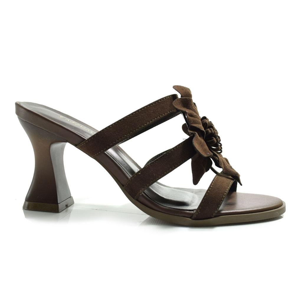 Tamanco de Salto Bloco Feminino Cazzualen 1051-9406 Marrom 3