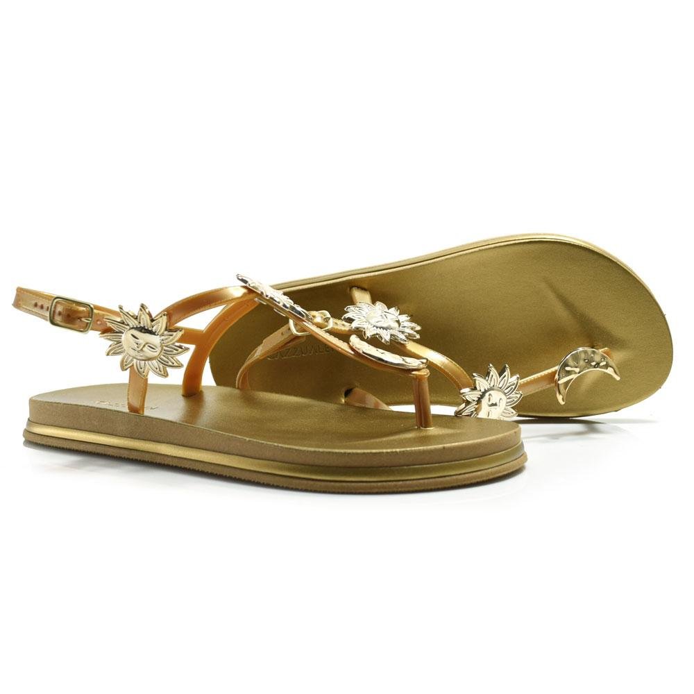 Papete Feminina Cazzualen PR-157 Laranja/Dourado 2