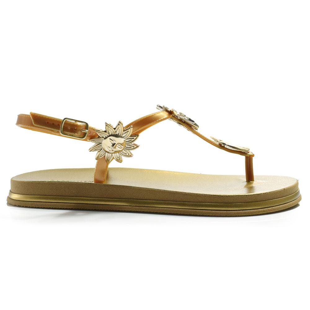 Papete Feminina Cazzualen PR-157 Laranja/Dourado 3