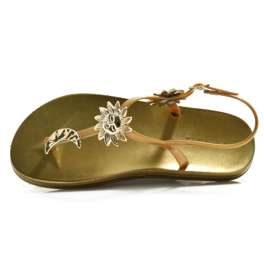 Papete Feminina Cazzualen PR-157 Laranja/Dourado 6