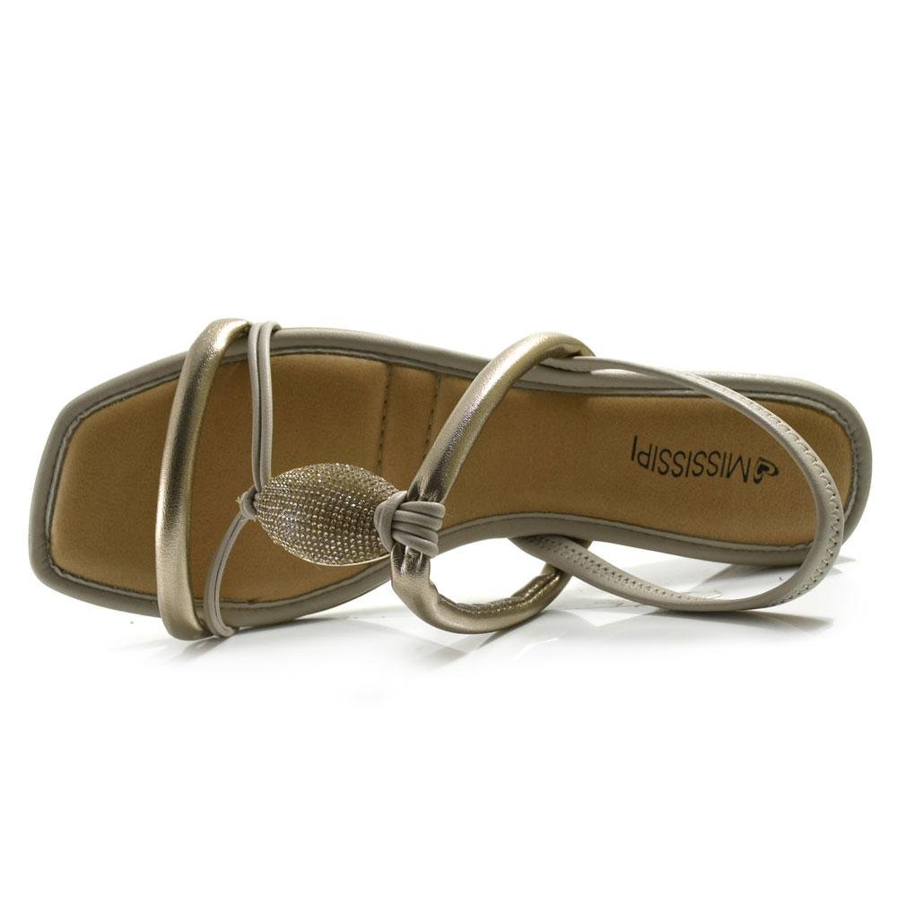 Sandália Feminina Mississipi Metalizada MF252 Dourado 6