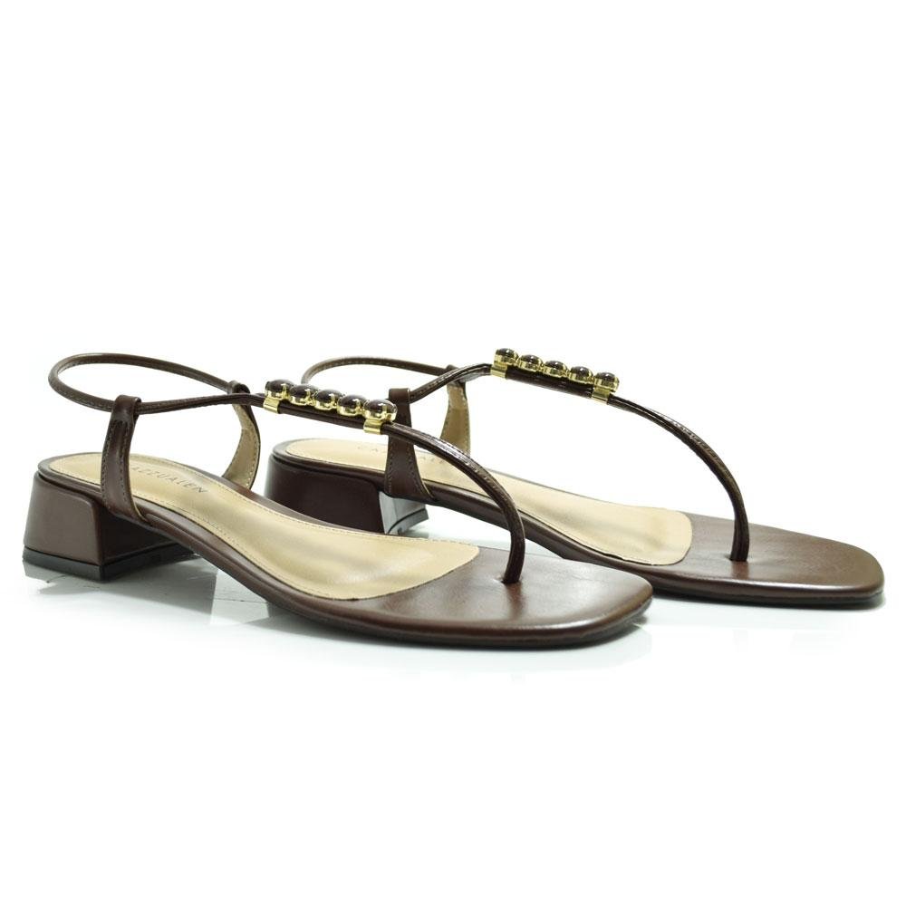 Sandália de Salto Bloco Feminina Cazzualen 45.426 Marrom 2