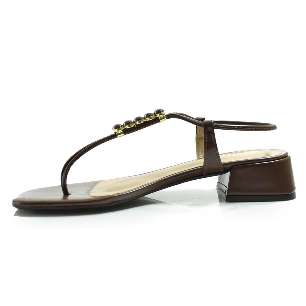 Sandália de Salto Bloco Feminina Cazzualen 45.426 Marrom 5