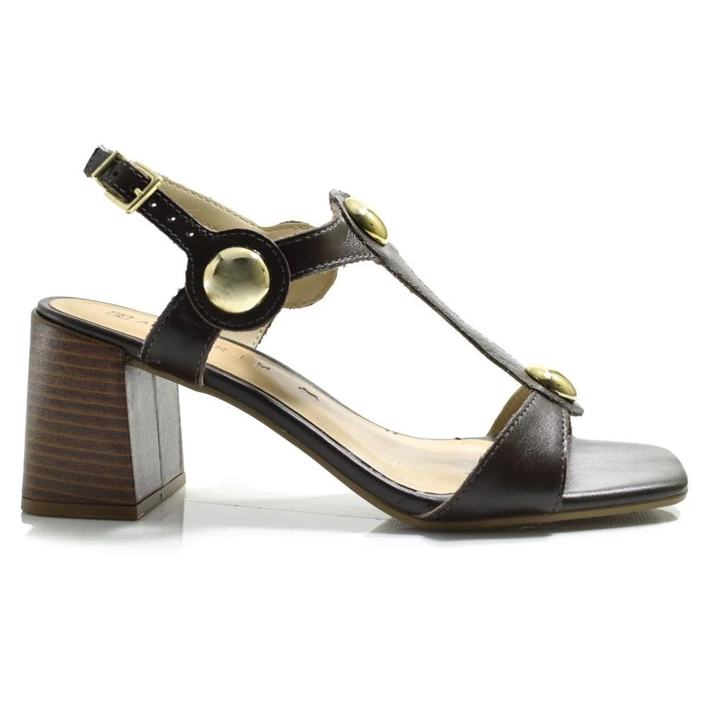 Sandalia de Couro e Salto Bloco Ramarim 2553203 Preto 3