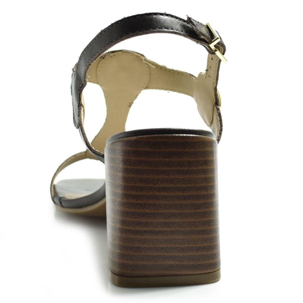 Sandalia de Couro e Salto Bloco Ramarim 2553203 Preto 4