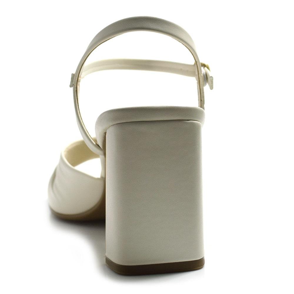 Sandália de Salto Bloco Feminina Ramarim 2522205 Branco 4