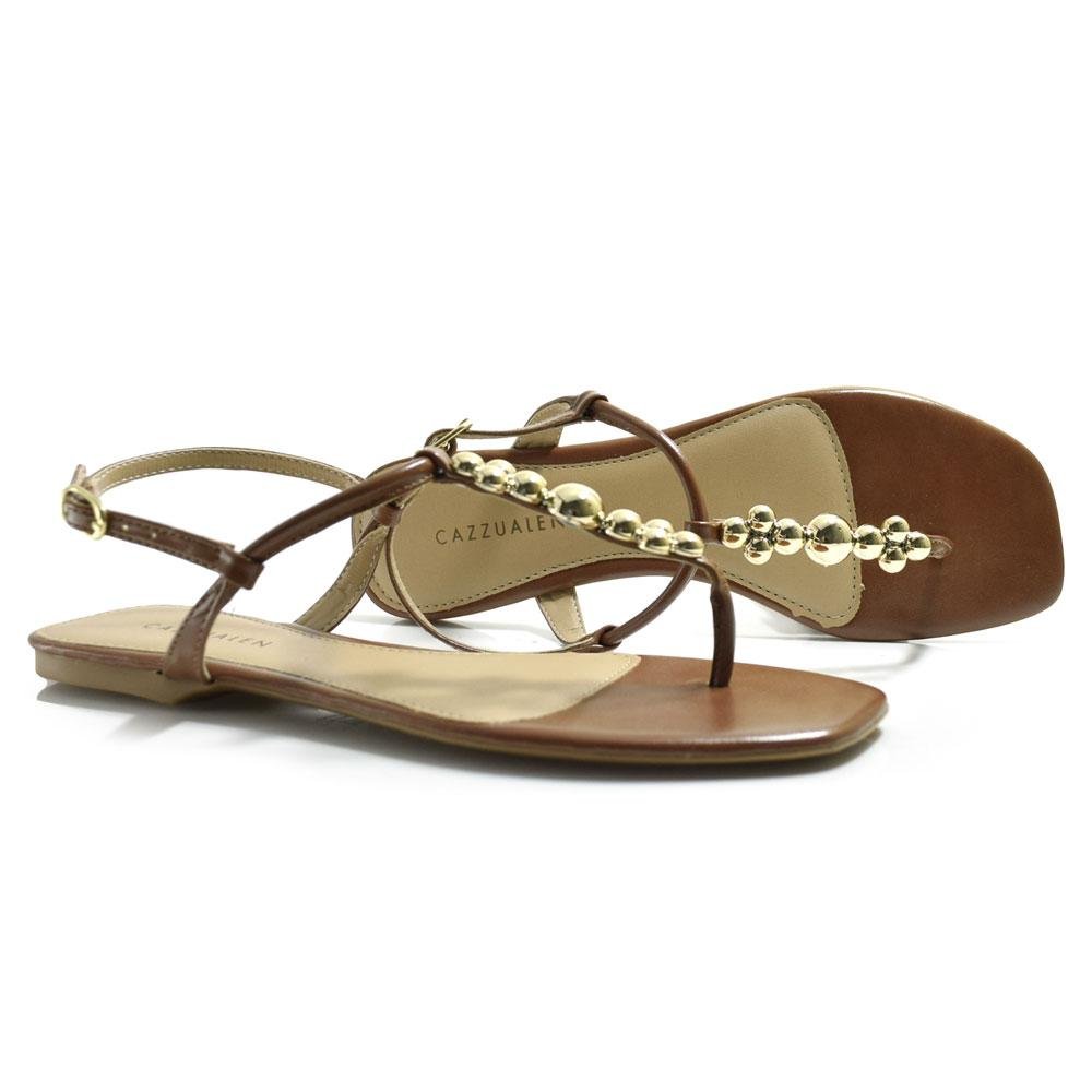 Sandália Rasteira Feminina Cazzualen 31.416 Marrom 2