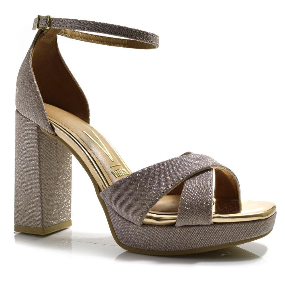 Sandália Plataforma Vizzano com Brilho Lurex