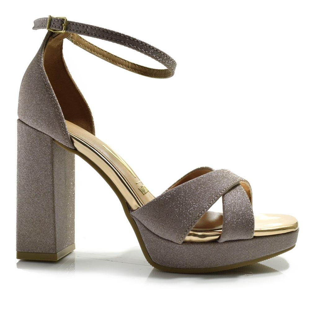 Sandália Plataforma Vizzano com Brilho Lurex Prata 3