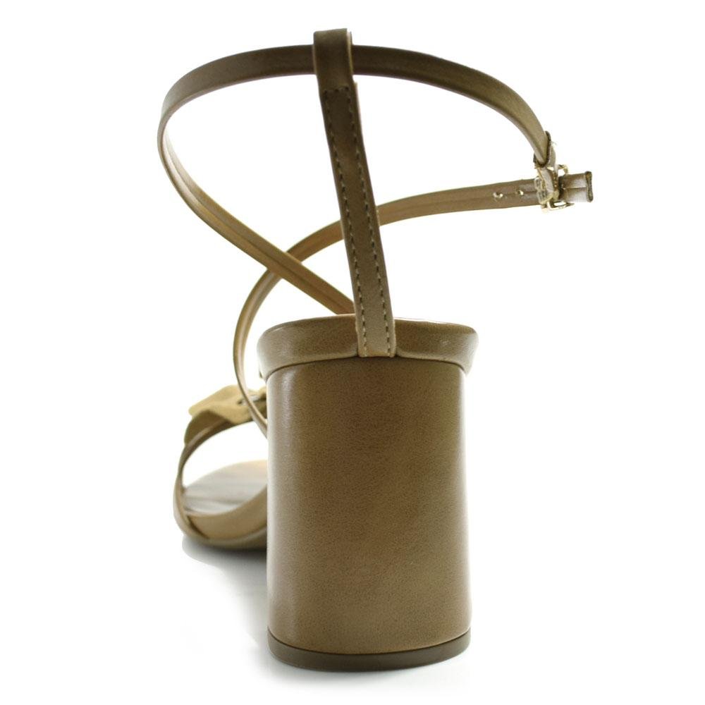 Sandália de Salto Bloco Feminina Cazzualen 1031-9419 Bege 4