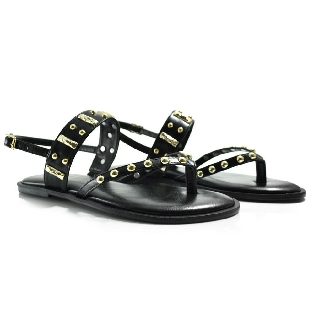 Sandália Rasteira Feminina Suzzara 165-118 Preto 2