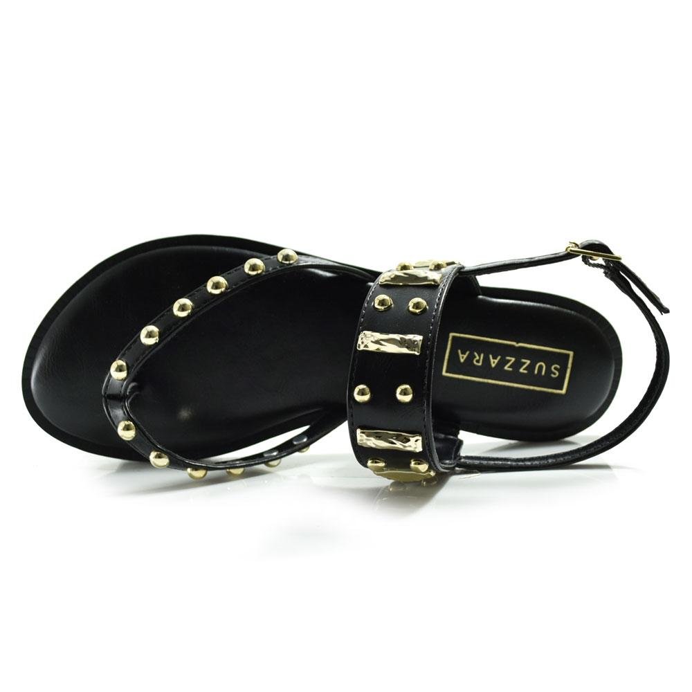 Sandália Rasteira Feminina Suzzara 165-118 Preto 6