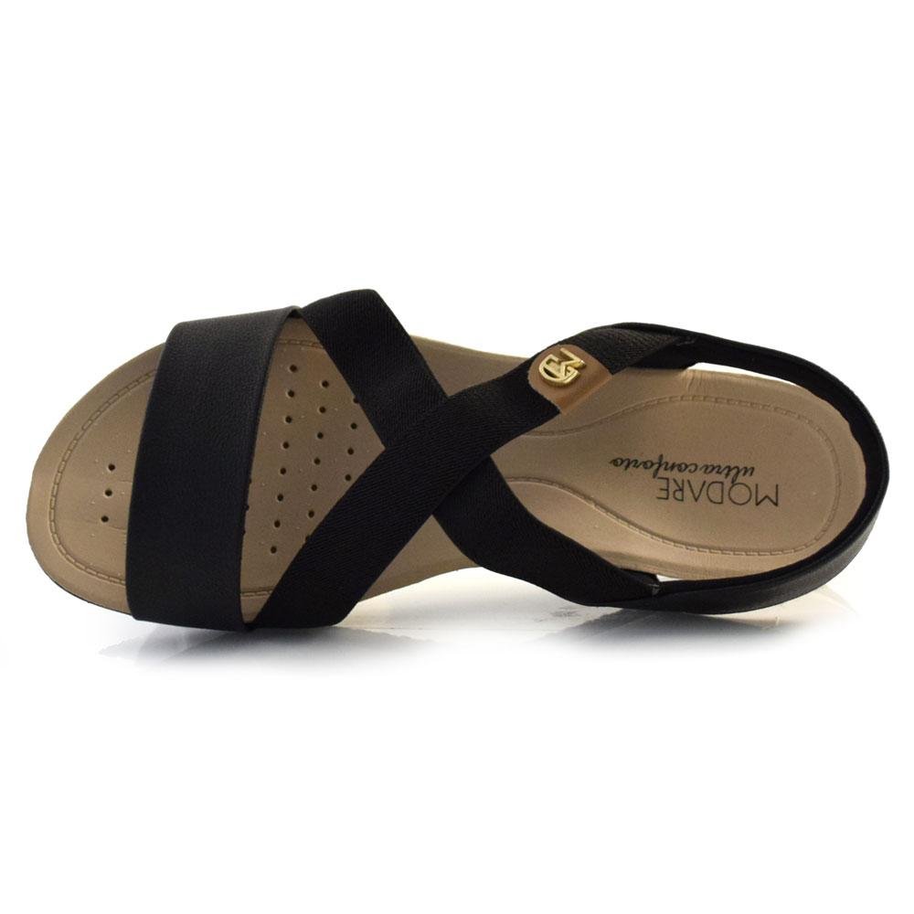 Sandália Flat Feminina Modare 7125.249.26892 Preto 6