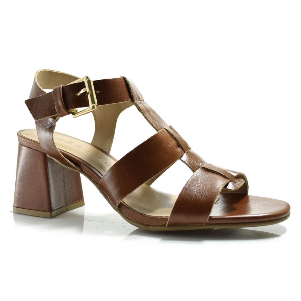 Sandália de Couro e Salto Bloco Suzzara 1930547