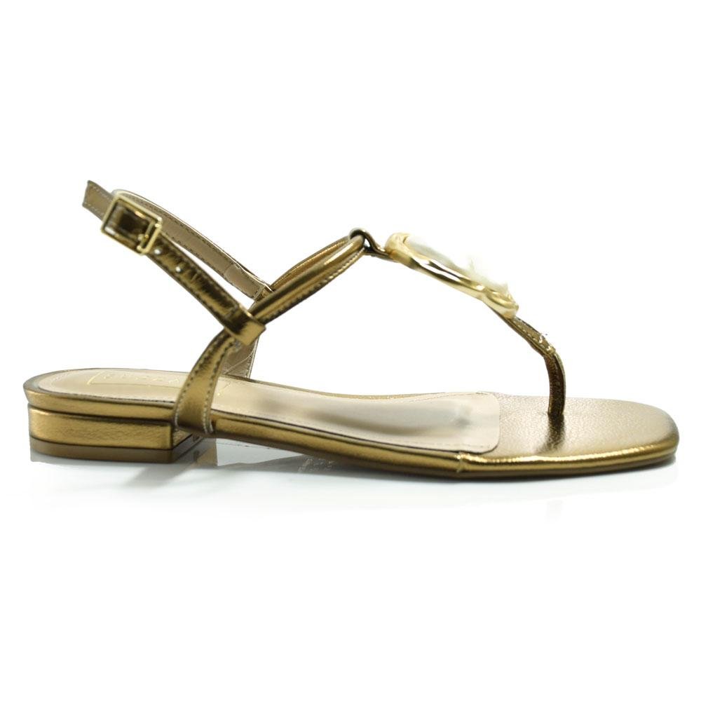 Sandália Rasteira Feminina Suzzara 2700-21 Dourado 3