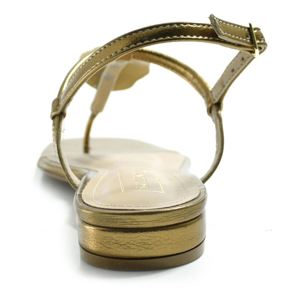 Sandália Rasteira Feminina Suzzara 2700-21 Dourado 4