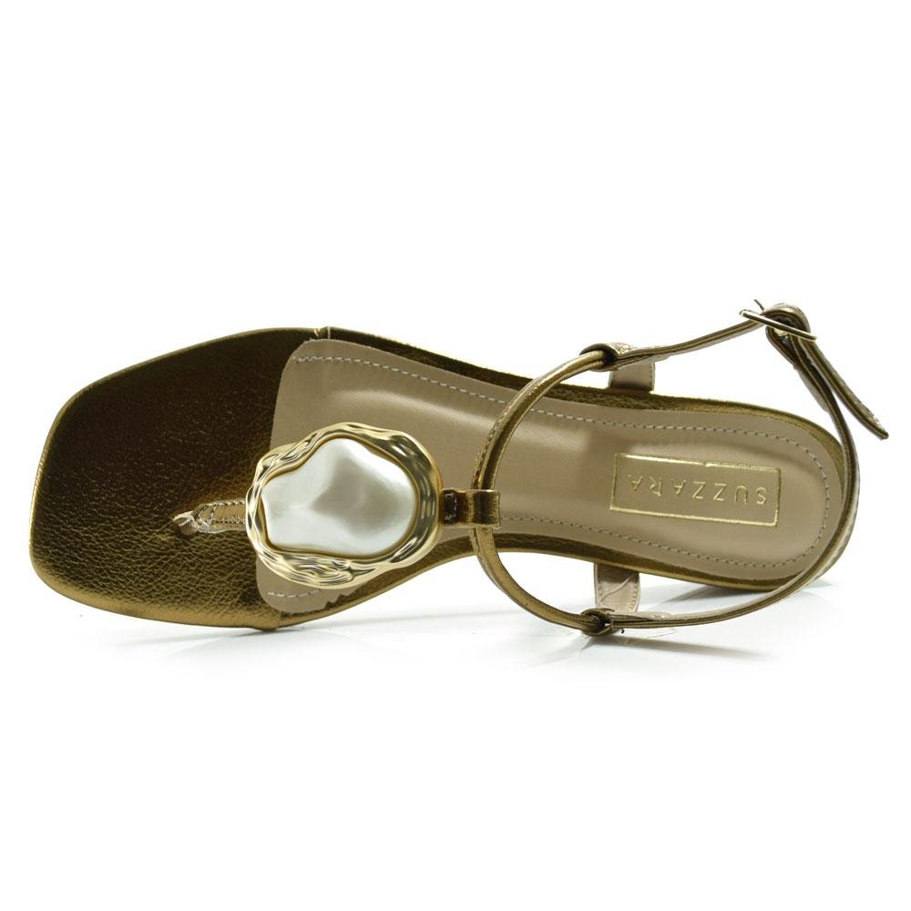 Sandália Rasteira Feminina Suzzara 2700-21 Dourado 6
