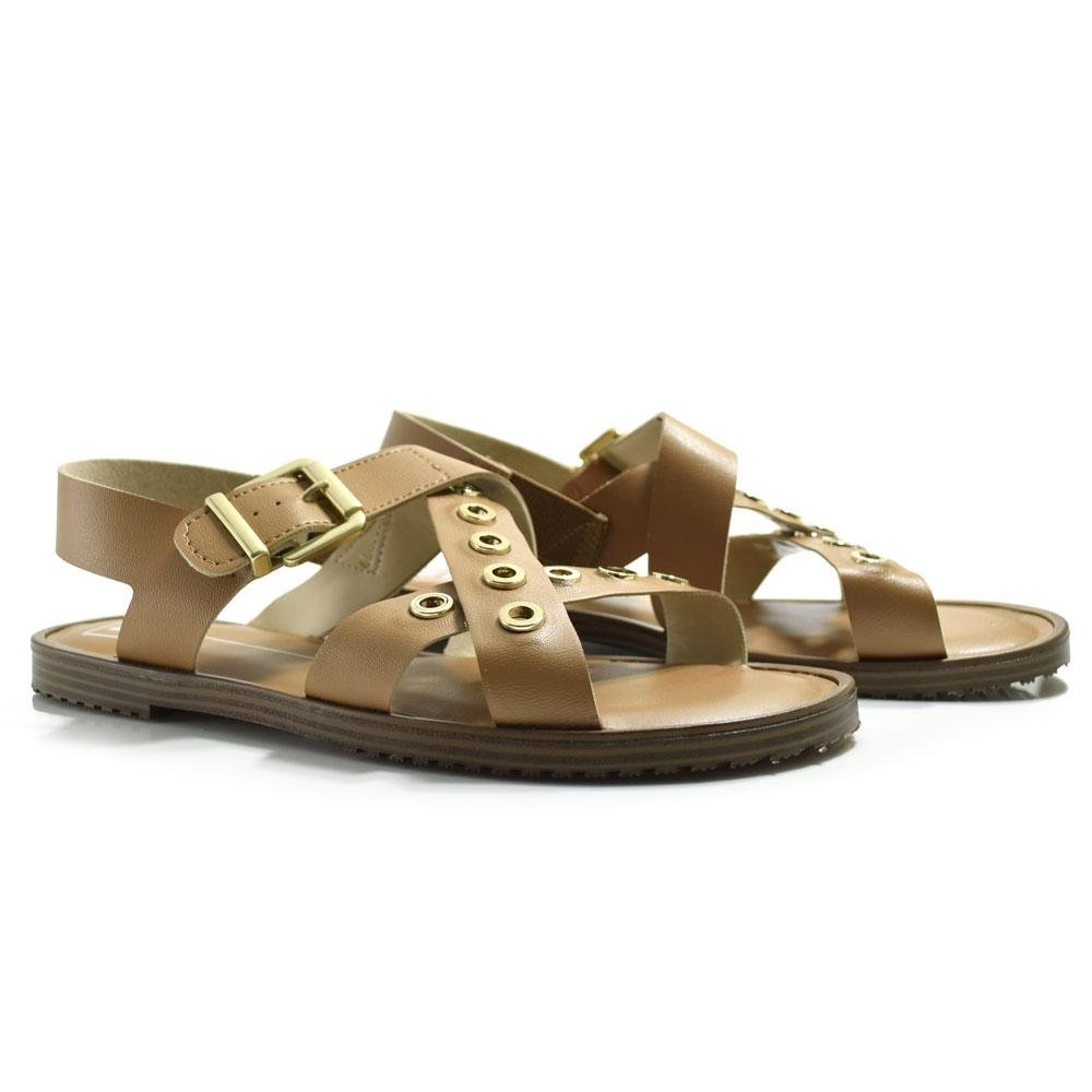 Papete Feminina Moleca com Rebites 5555.203.9569 Marrom 2