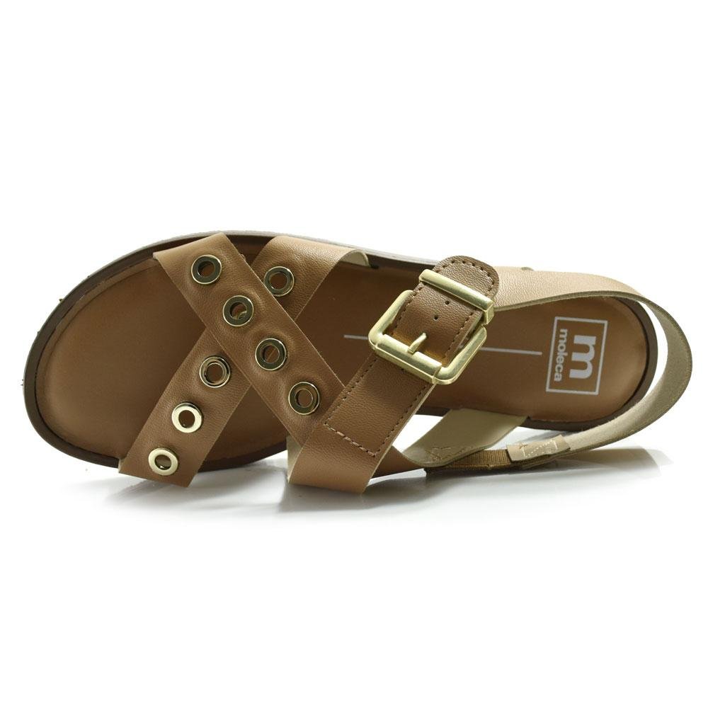 Papete Feminina Moleca com Rebites 5555.203.9569 Marrom 6