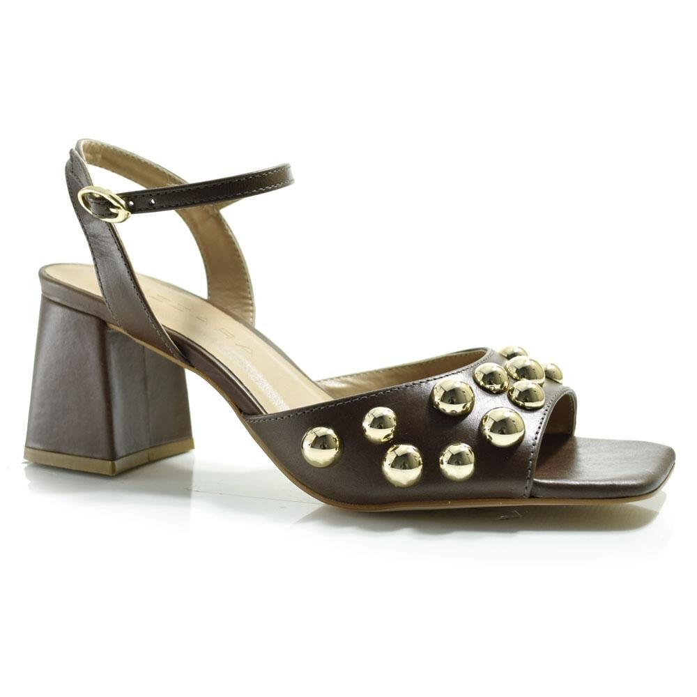 Sandália de Couro e Salto Bloco Suzzara 6600578