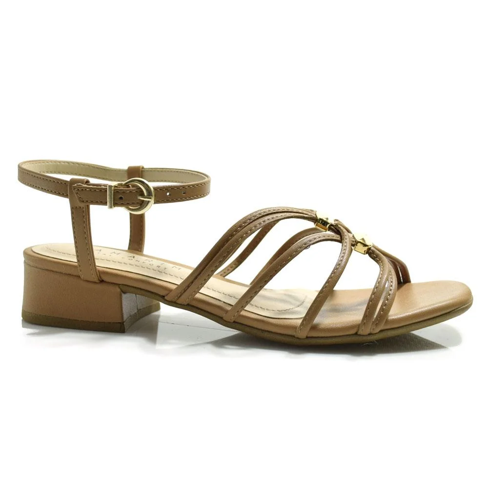 Sandália de Salto Bloco Feminina Ramarim 2548205 Marrom 3