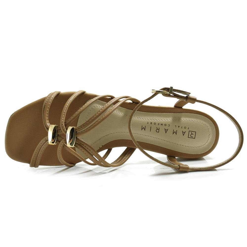 Sandália de Salto Bloco Feminina Ramarim 2548205 Marrom 6