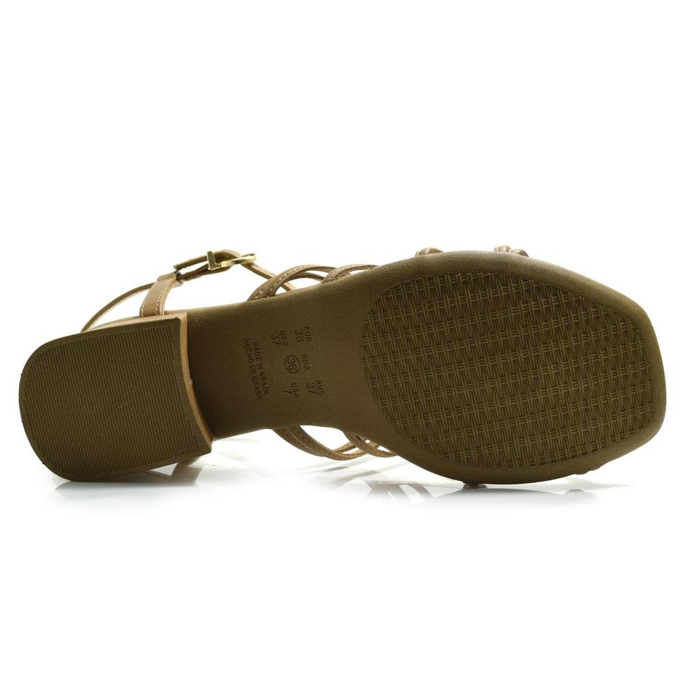 Sandália de Salto Bloco Feminina Ramarim 2548205 Marrom 7